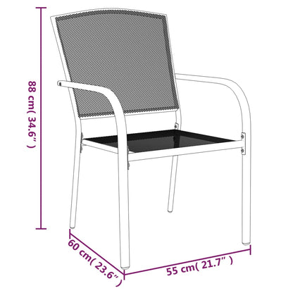 Garden Dining Set | Anthracite | Steel | Large | Stackable
