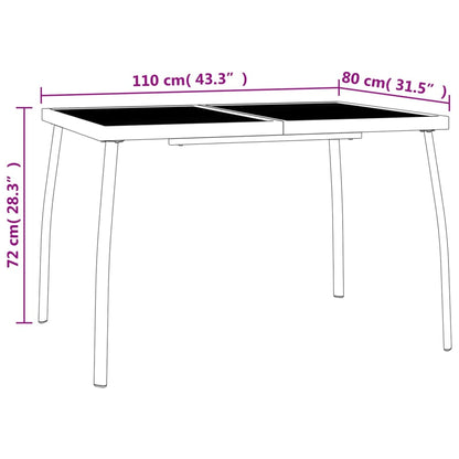 Garden Dining Set | Anthracite | Steel | Large |  Foldable