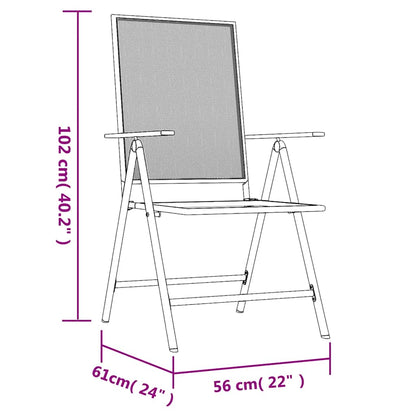 Garden Dining Set | Anthracite | Powder-Coated Steel | Medium | Foldable