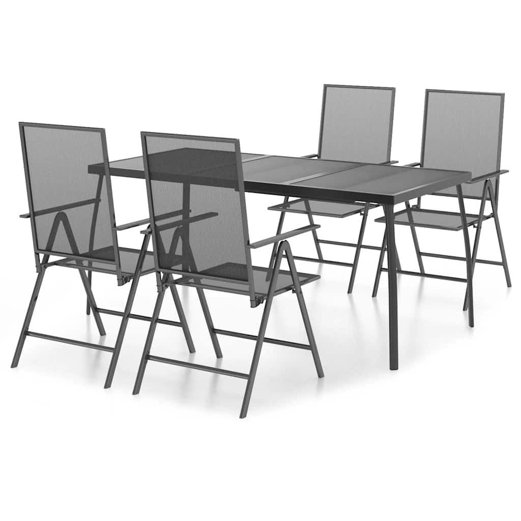Garden Dining Set | Anthracite | Steel | Medium |  Height-Adjustable