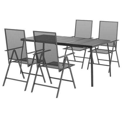 Garden Dining Set | Anthracite | Steel | Medium |  Height-Adjustable