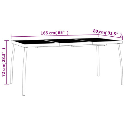 Garden Dining Set | Anthracite | Steel | Medium |  Height-Adjustable