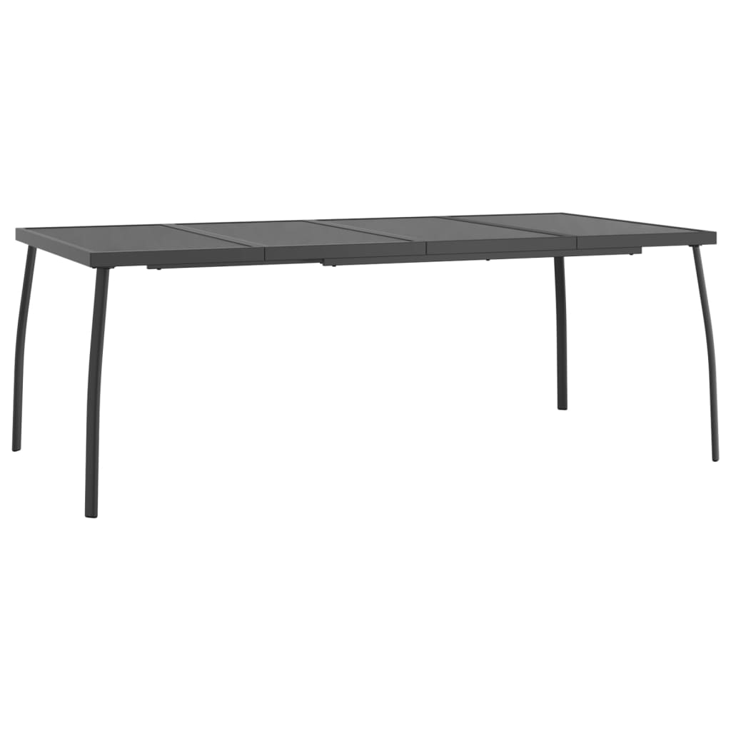 Garden Dining Set | Anthracite | Powder-Coated Steel | 200 x 100 x 72 cm