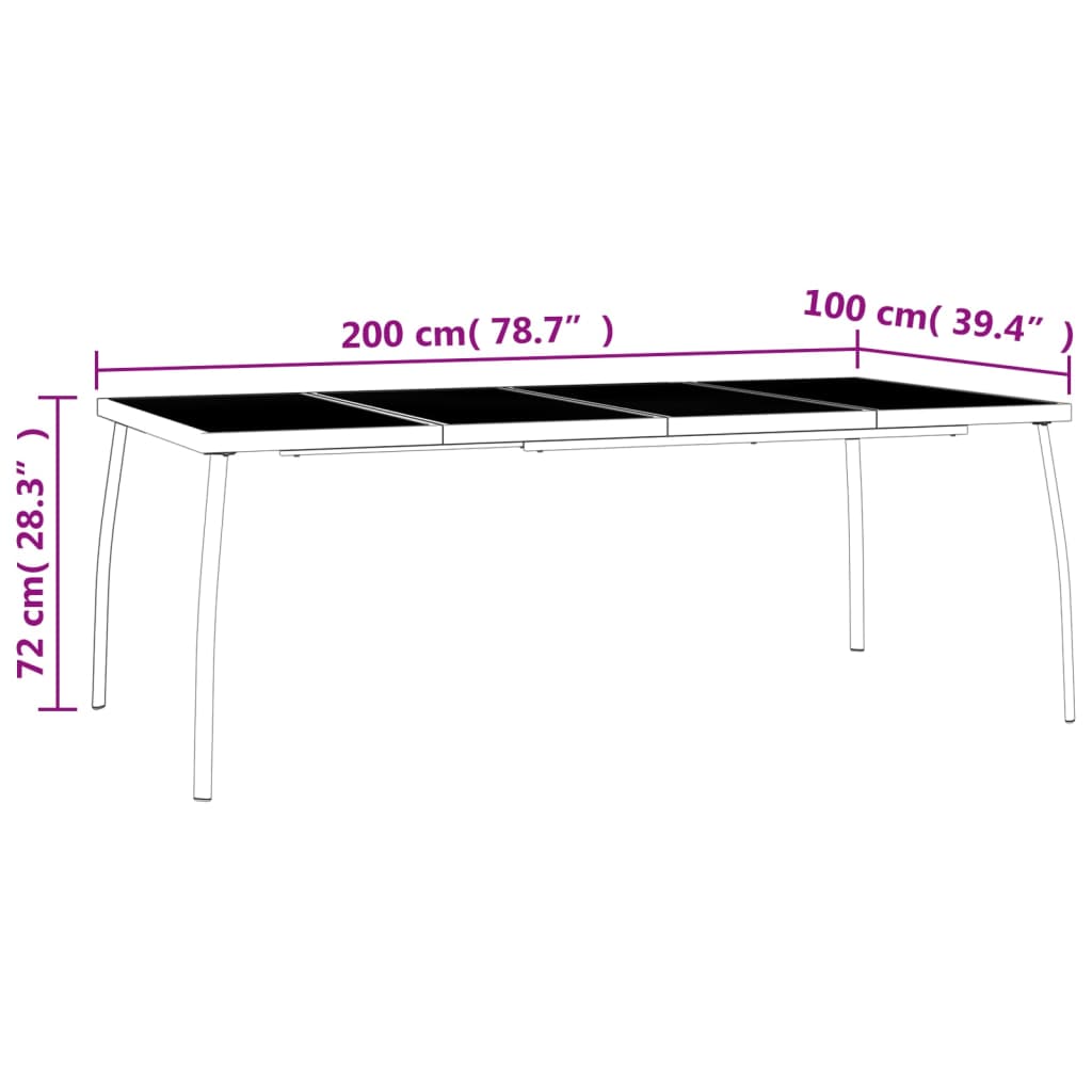 Garden Dining Set | Anthracite | Powder-Coated Steel | Standard