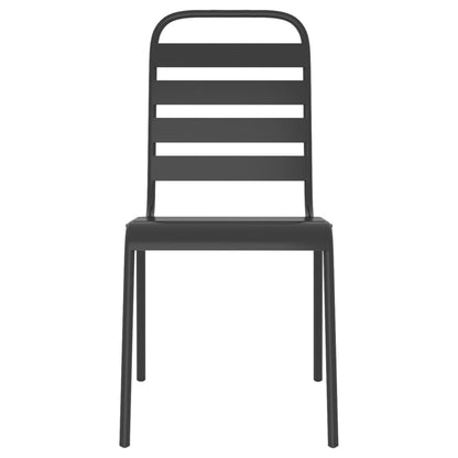 Garden Dining Set | Anthracite | Powder-Coated Steel | Large | Stackable