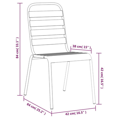 Garden Dining Set | Anthracite | Powder-Coated Steel | Large | Stackable