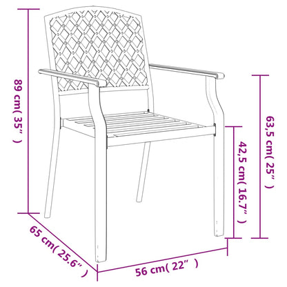 Garden Dining Set | Anthracite | Powder-Coated Steel | 3 Piece Set