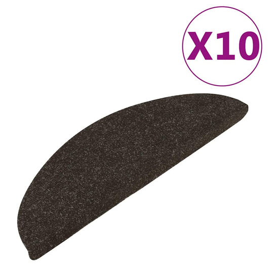 Stair Mats Self-adhesive 10 pcs Anthracite 56x17x3 cm