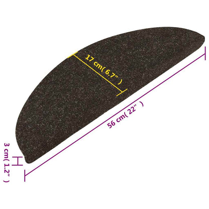 Stair Mats Self-adhesive 10 pcs Anthracite 56x17x3 cm