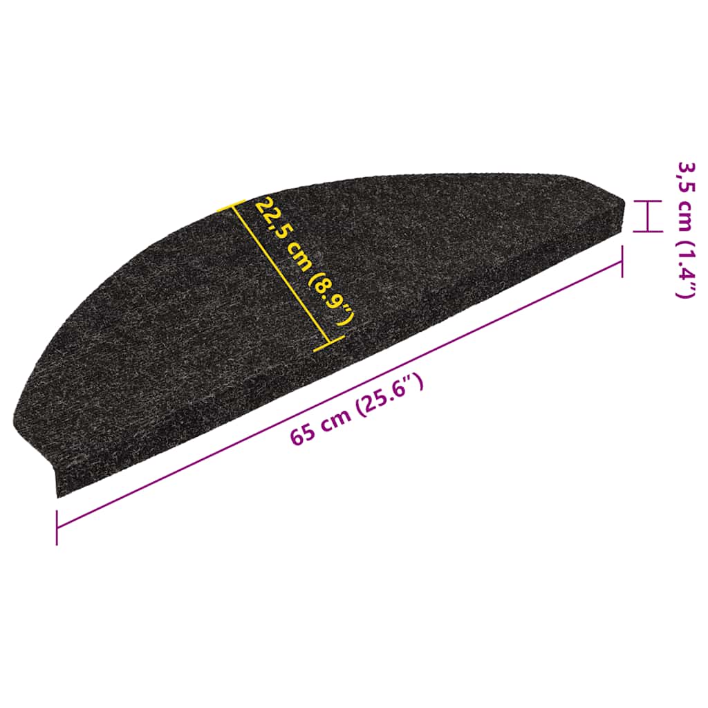 Stair Mats Self-adhesive 10 pcs Anthracite 65x22,5x3,5 cm