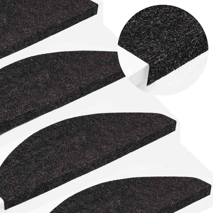 Stair Mats Self-adhesive 10 pcs Anthracite 65x22,5x3,5 cm