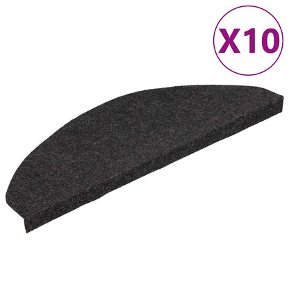 Stair Mats Self-adhesive 10 pcs Black 65x22,5x3,5 cm