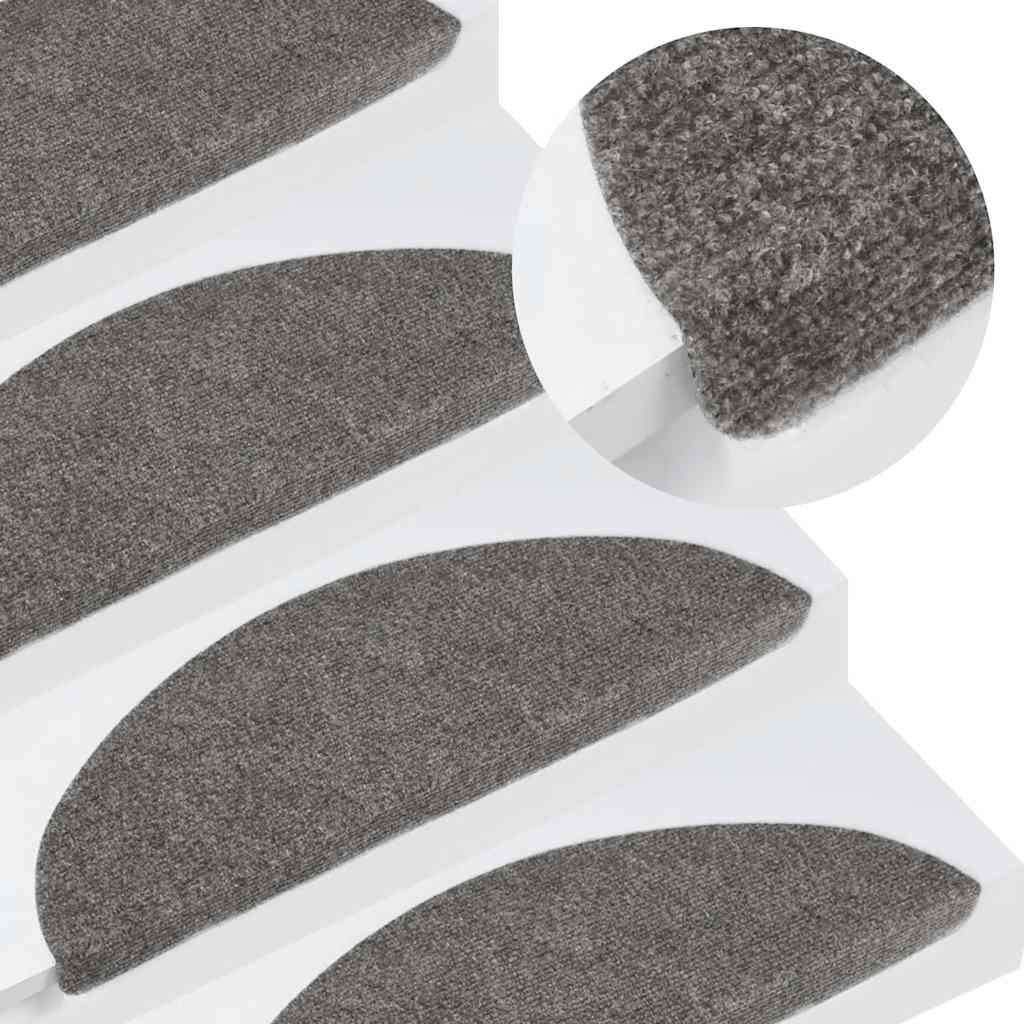 Stair Mats Self-adhesive 10 pcs Grey 56x17x3 cm