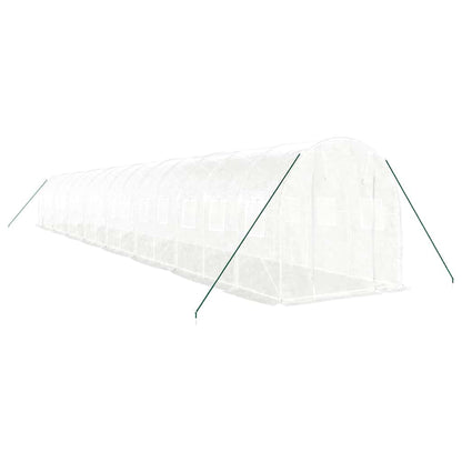 Greenhouse with Steel Frame White 32 m² 16x2x2 m