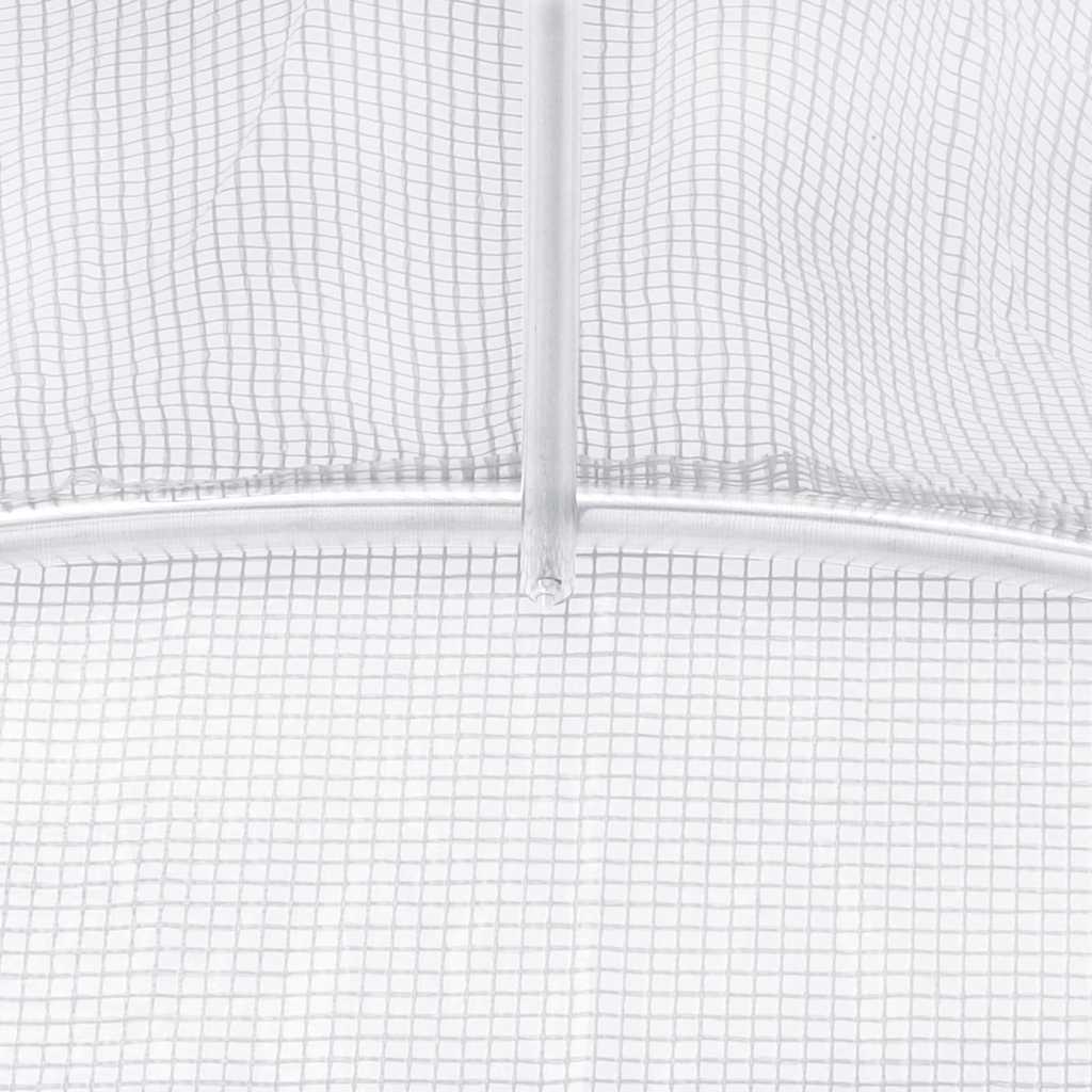 Greenhouse with Steel Frame White 24 m² 8x3x2 m
