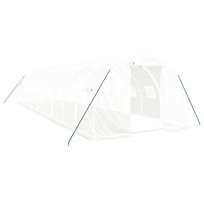 Greenhouse with Steel Frame White 30 m² 10x3x2 m