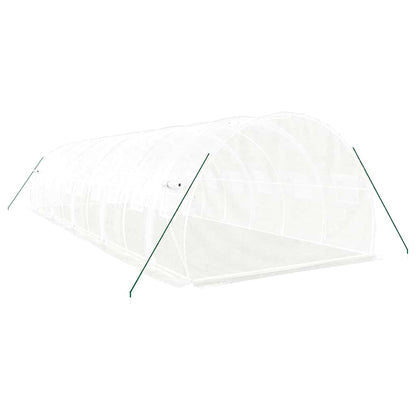Greenhouse with Steel Frame White 30 m² 10x3x2 m