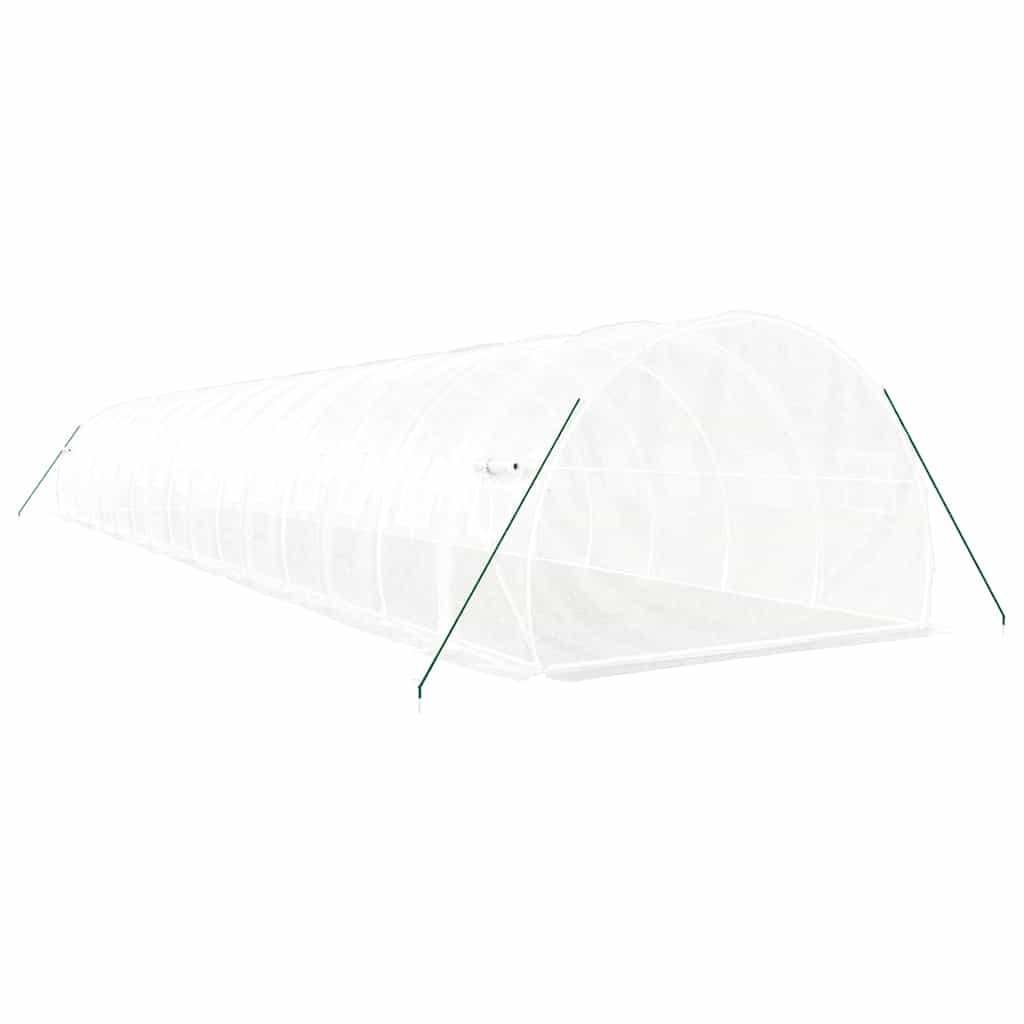 Greenhouse with Steel Frame White 48 m² 16x3x2 m