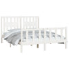Bed Frame without Mattress White Solid Wood Pine 120x200 cm
