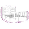 Bed Frame without Mattress White Solid Wood Pine 120x200 cm