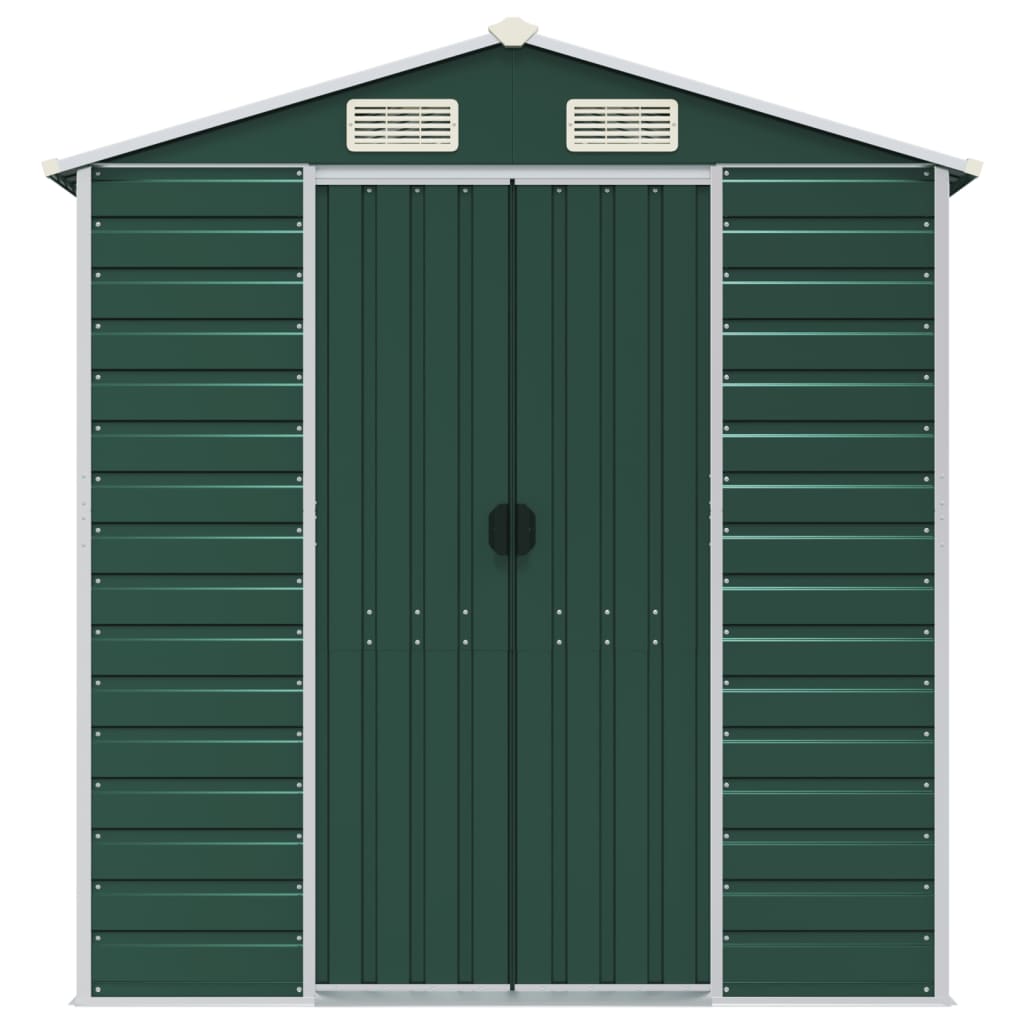 Garden Shed Green 191x130x198 cm Galvanised Steel