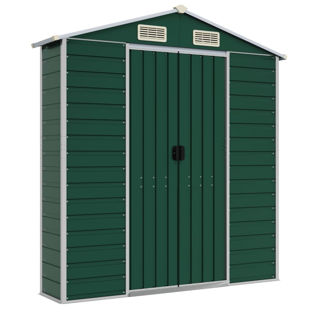 Garden Shed Green 191x130x198 cm Galvanised Steel