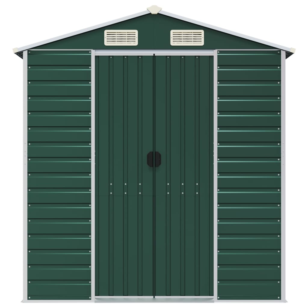 Garden Shed Green 191x215x198 cm Galvanised Steel