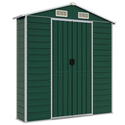 Garden Shed Green 191x215x198 cm Galvanised Steel