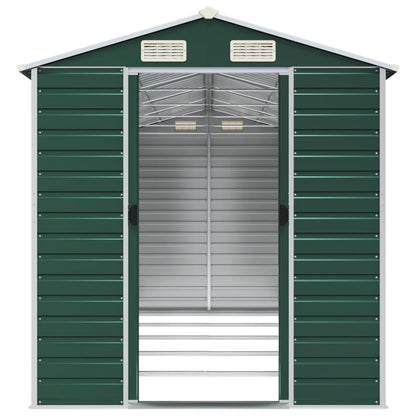 Garden Shed Green 191x470x198 cm Galvanised Steel