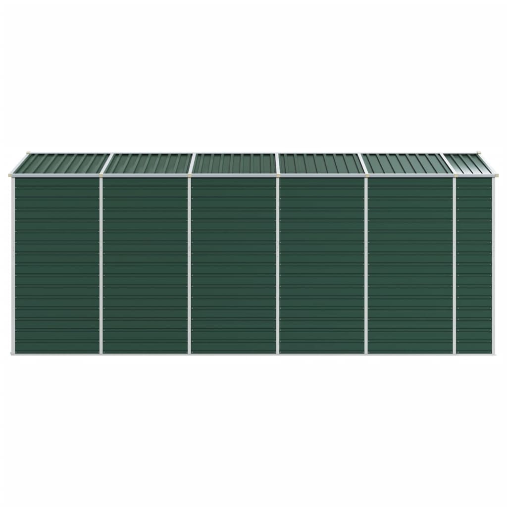 Garden Shed Green 191x470x198 cm Galvanised Steel