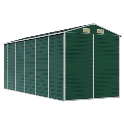 Garden Shed Green 191x470x198 cm Galvanised Steel