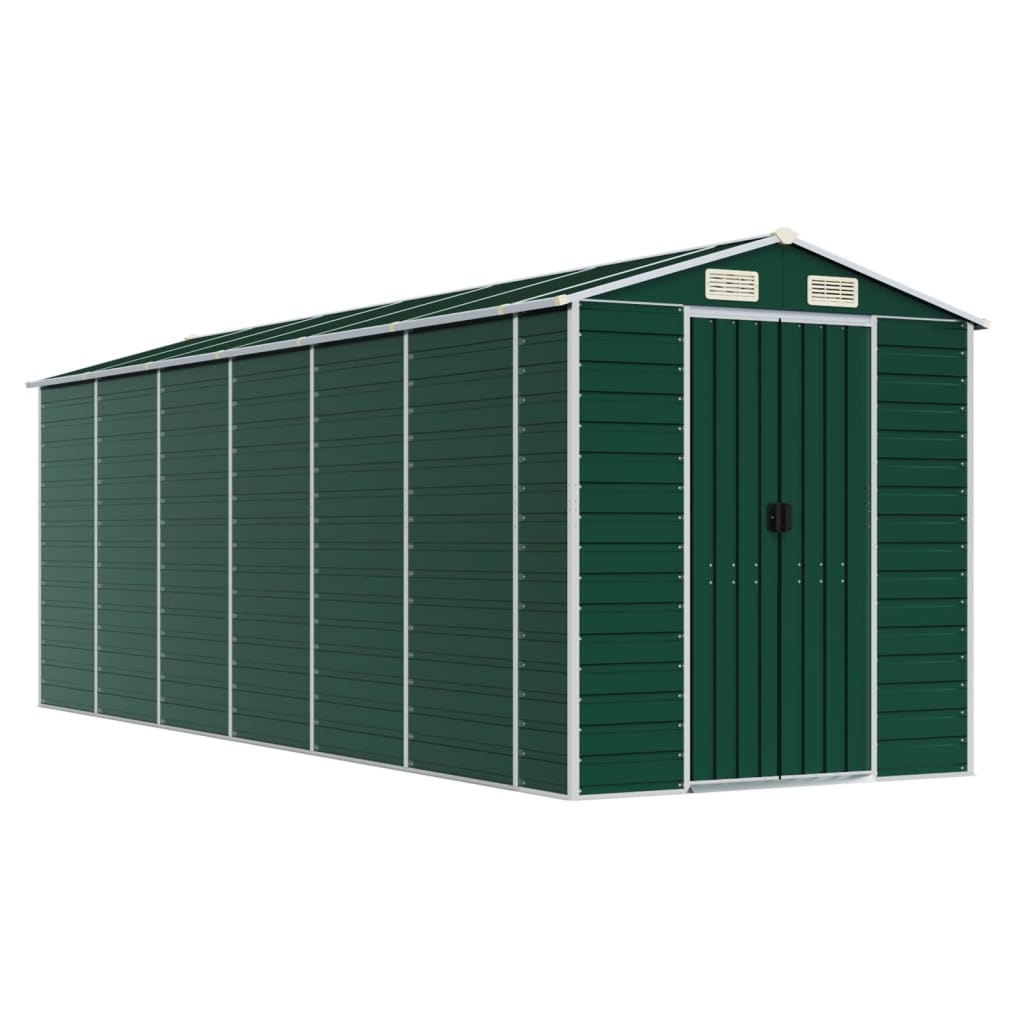 Garden Shed Green 191x555x198 cm Galvanised Steel