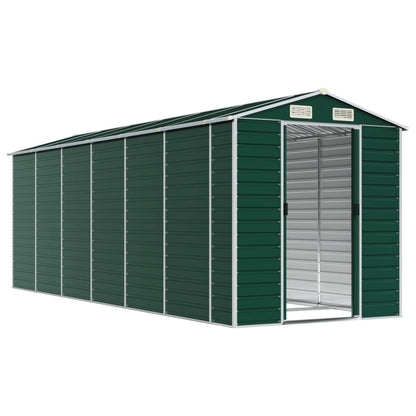 Garden Shed Green 191x555x198 cm Galvanised Steel