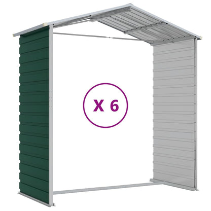 Garden Shed Green 191x555x198 cm Galvanised Steel