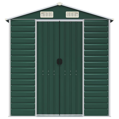 Garden Shed Green 191x640x198 cm Galvanised Steel