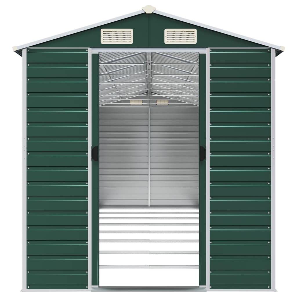 Garden Shed Green 191x725x198 cm Galvanised Steel