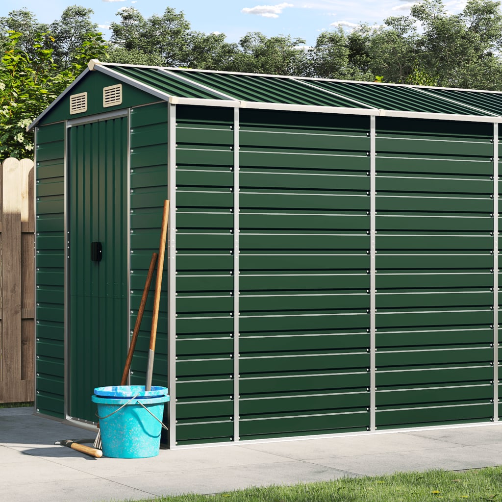 Garden Shed Green 191x980x198 cm Galvanised Steel