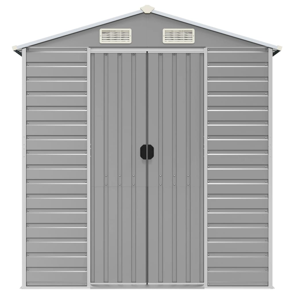 Garden Shed Light Grey 191x215x198 cm Galvanised Steel