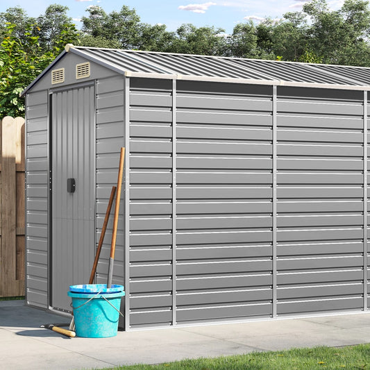 Garden Shed | Light Grey | Galvanised Steel | Large | Garden Shed