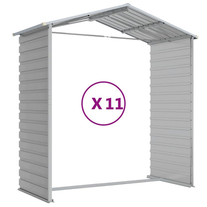 Garden Shed Light Grey 191x980x198 cm Galvanised Steel