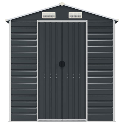 Garden Shed Anthracite 191x130x198 cm Galvanised Steel