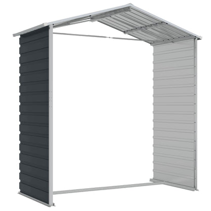 Garden Shed Anthracite 191x130x198 cm Galvanised Steel