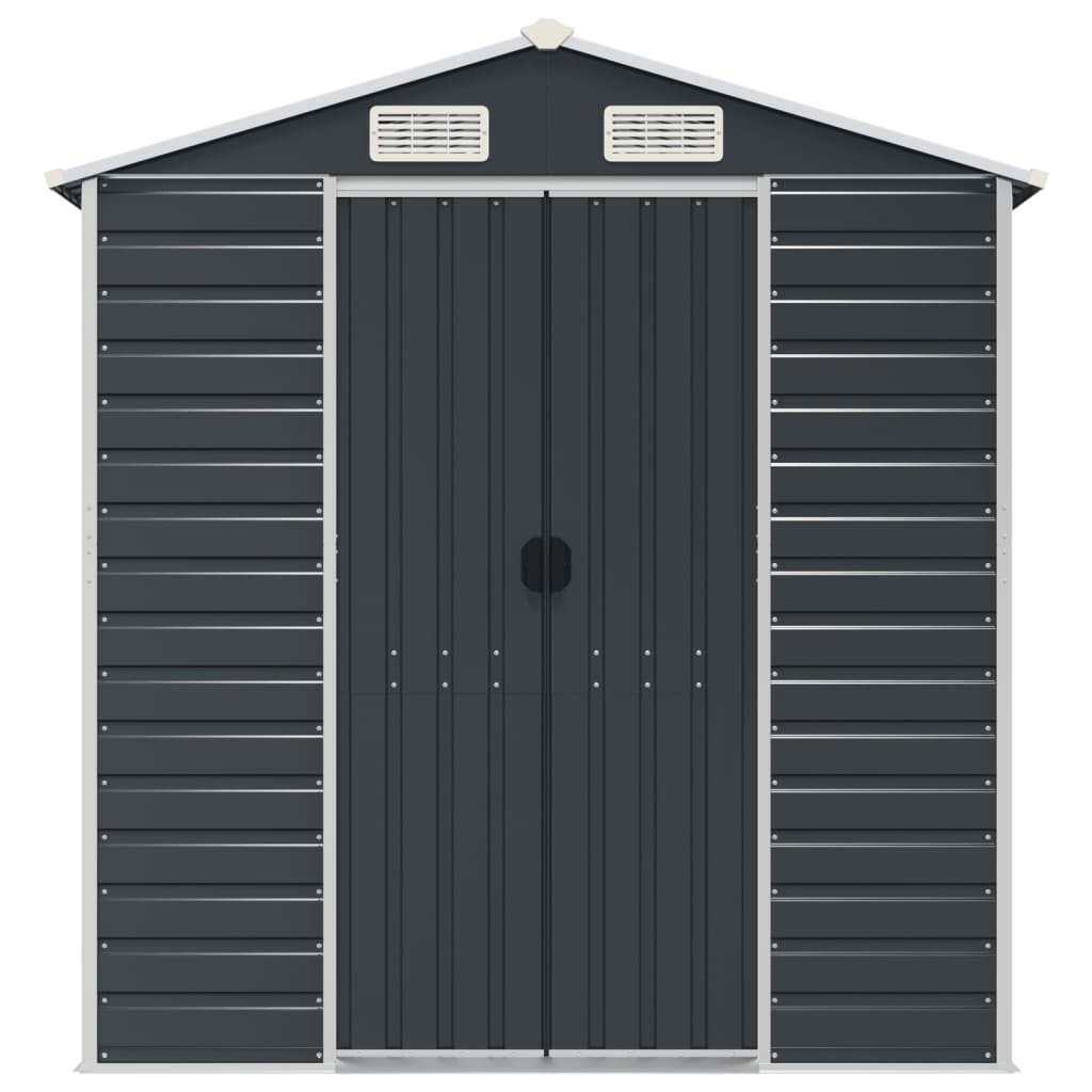 Garden Shed Anthracite 191x385x198 cm Galvanised Steel