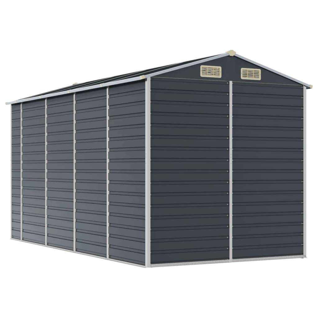 Garden Shed Anthracite 191x385x198 cm Galvanised Steel