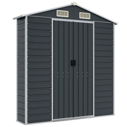 Garden Shed Anthracite 191x385x198 cm Galvanised Steel