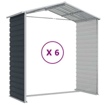 Garden Shed Anthracite 191x555x198 cm Galvanised Steel