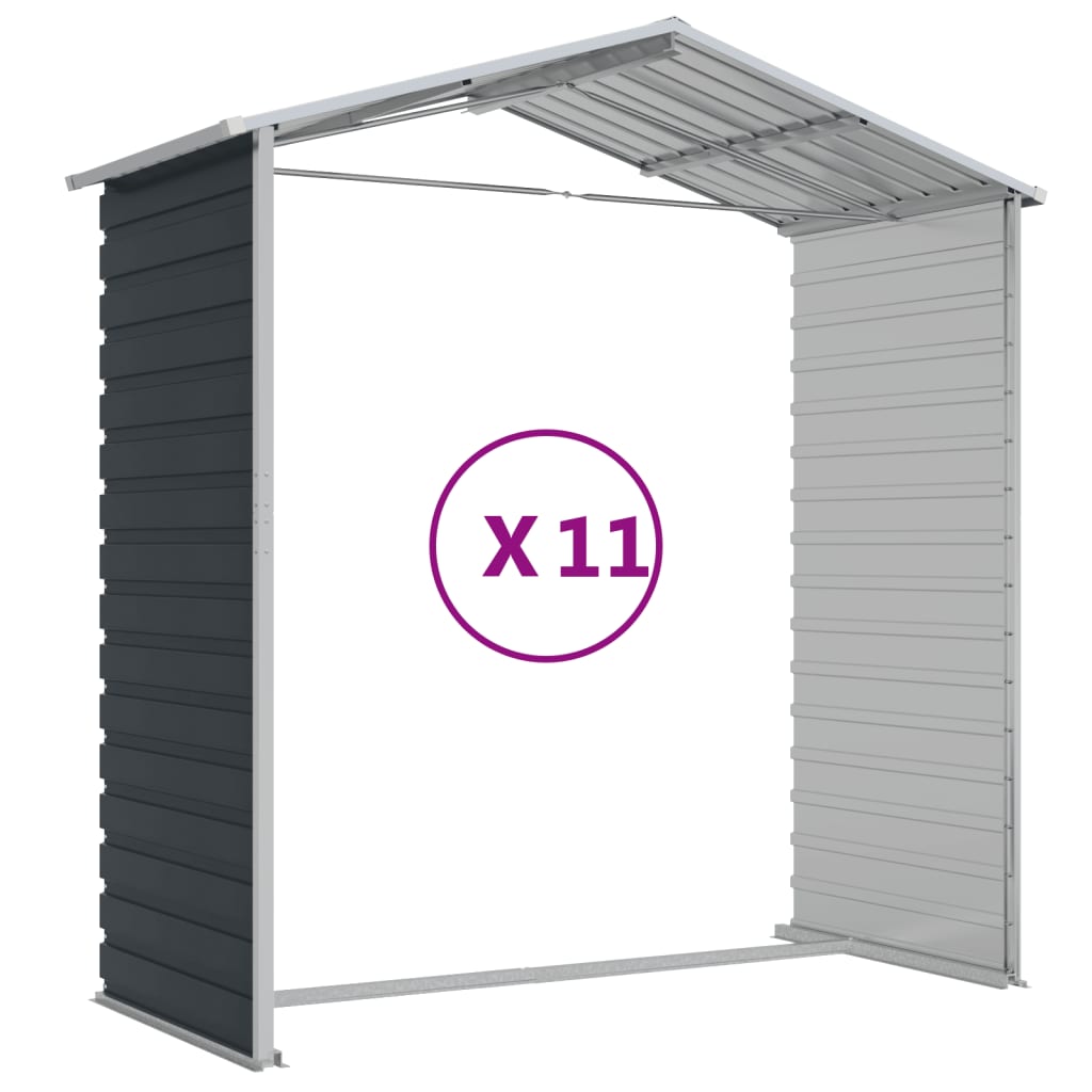 Garden Shed Anthracite 191x980x198 cm Galvanised Steel