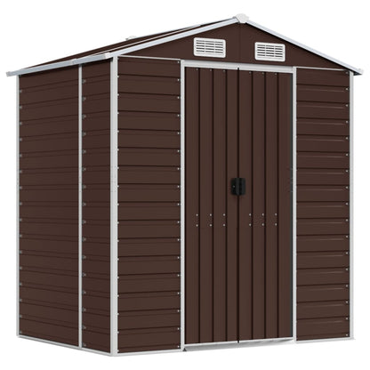 Garden Shed Brown 191x130x198 cm Galvanised Steel