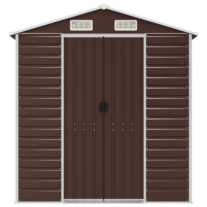 Garden Shed Brown 191x130x198 cm Galvanised Steel