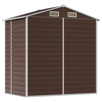 Garden Shed Brown 191x130x198 cm Galvanised Steel